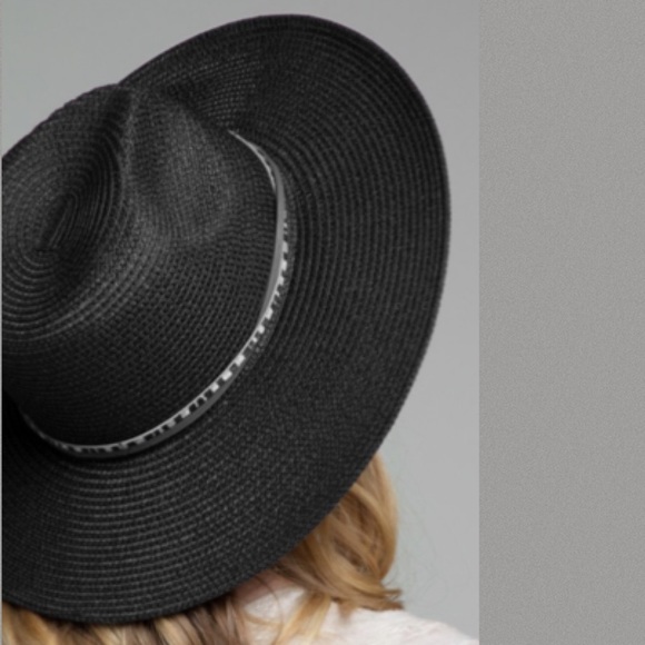 Boho Chic Wide Brim Panama Hat With Double Trim - Picture 5 of 9